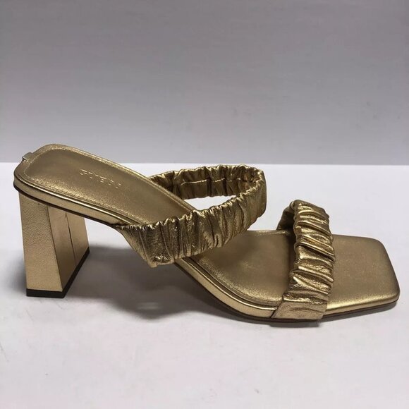 Guess Women’s Aindrea, Gold Block Heel Sandals, Size 11M - Picture 1 of 6